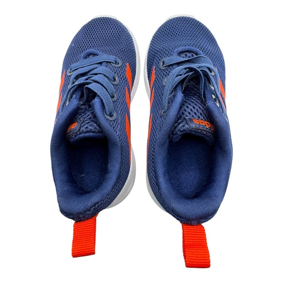 Adidas Kids Sneakers Size 5.5K Navy Blue‎ Red Stripes Mesh Running Shoes - Picture 4 of 10
